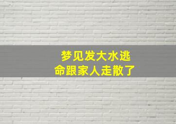 梦见发大水逃命跟家人走散了