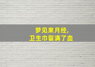 梦见来月经,卫生巾留满了血