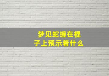 梦见蛇缠在棍子上预示着什么