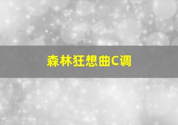 森林狂想曲C调