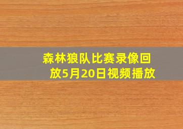 森林狼队比赛录像回放5月20日视频播放