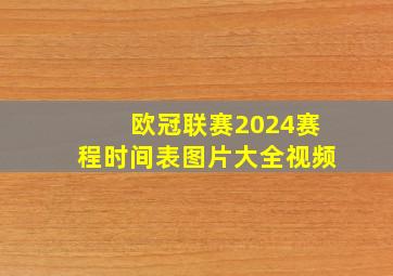 欧冠联赛2024赛程时间表图片大全视频