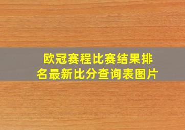 欧冠赛程比赛结果排名最新比分查询表图片