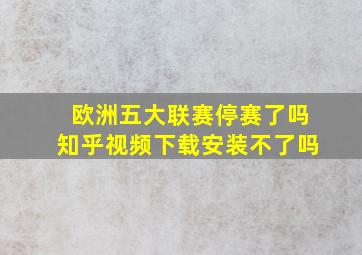 欧洲五大联赛停赛了吗知乎视频下载安装不了吗