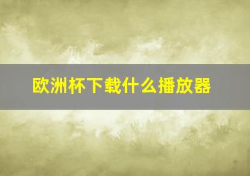 欧洲杯下载什么播放器