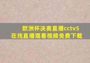 欧洲杯决赛直播cctv5在线直播观看视频免费下载