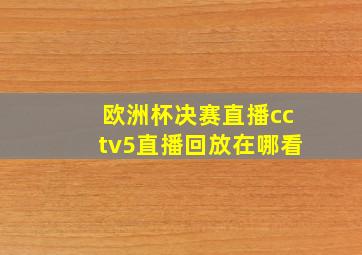 欧洲杯决赛直播cctv5直播回放在哪看