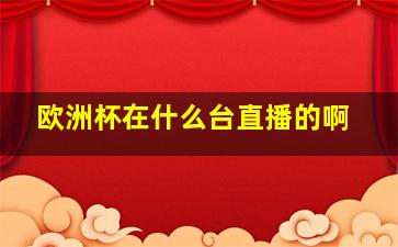 欧洲杯在什么台直播的啊