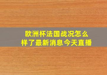 欧洲杯法国战况怎么样了最新消息今天直播