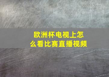 欧洲杯电视上怎么看比赛直播视频