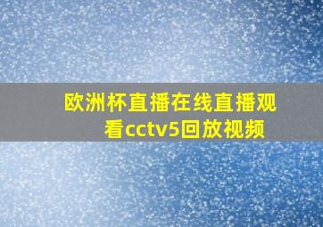 欧洲杯直播在线直播观看cctv5回放视频