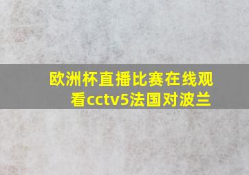 欧洲杯直播比赛在线观看cctv5法国对波兰