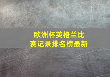 欧洲杯英格兰比赛记录排名榜最新