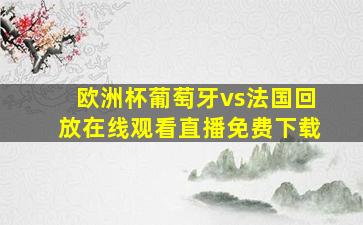 欧洲杯葡萄牙vs法国回放在线观看直播免费下载