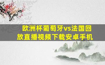 欧洲杯葡萄牙vs法国回放直播视频下载安卓手机