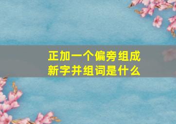 正加一个偏旁组成新字并组词是什么