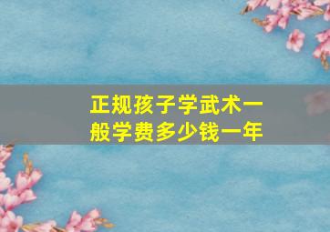 正规孩子学武术一般学费多少钱一年