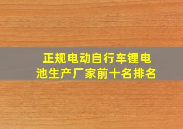 正规电动自行车锂电池生产厂家前十名排名