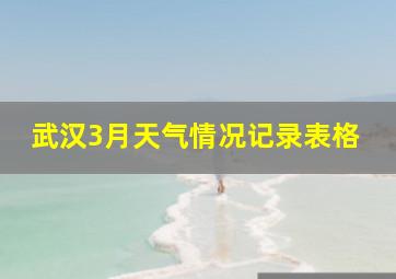 武汉3月天气情况记录表格