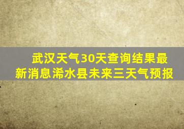 武汉天气30天查询结果最新消息浠水县未来三天气预报