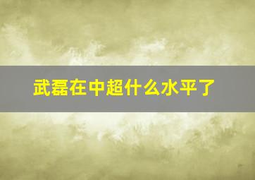 武磊在中超什么水平了