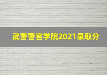 武警警官学院2021录取分