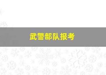 武警部队报考