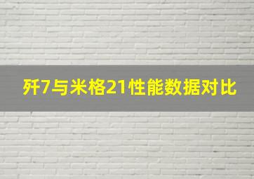 歼7与米格21性能数据对比