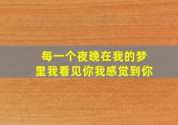 每一个夜晚在我的梦里我看见你我感觉到你