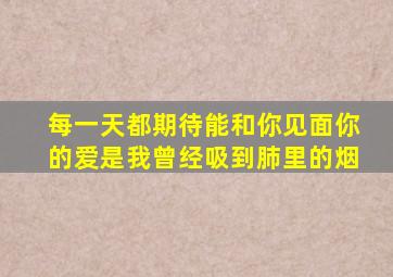 每一天都期待能和你见面你的爱是我曾经吸到肺里的烟