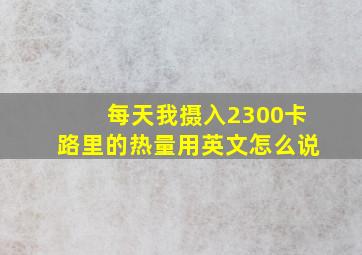 每天我摄入2300卡路里的热量用英文怎么说