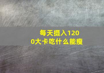 每天摄入1200大卡吃什么能瘦