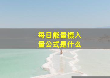 每日能量摄入量公式是什么