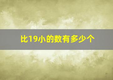 比19小的数有多少个