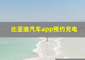 比亚迪汽车app预约充电