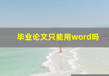 毕业论文只能用word吗