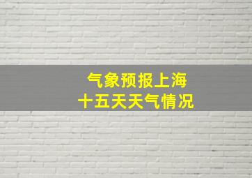 气象预报上海十五天天气情况