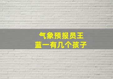 气象预报员王蓝一有几个孩子