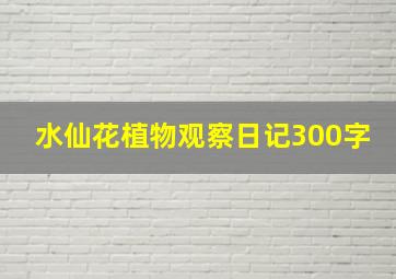 水仙花植物观察日记300字