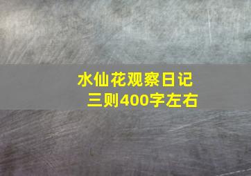 水仙花观察日记三则400字左右