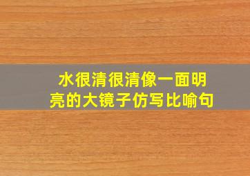 水很清很清像一面明亮的大镜子仿写比喻句