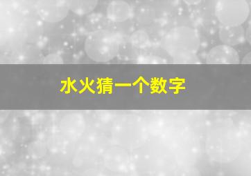 水火猜一个数字