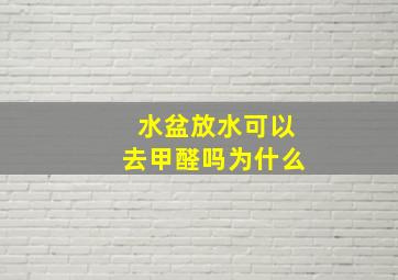 水盆放水可以去甲醛吗为什么