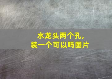 水龙头两个孔,装一个可以吗图片