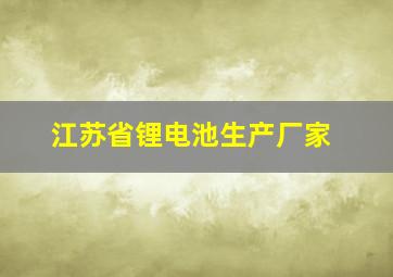 江苏省锂电池生产厂家