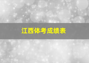 江西体考成绩表