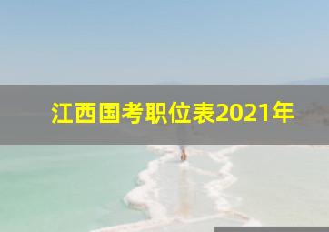 江西国考职位表2021年