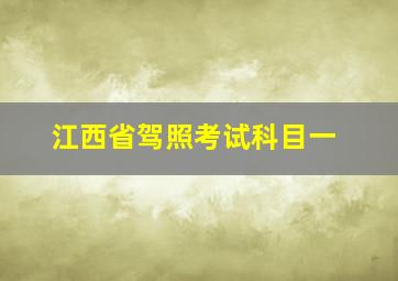 江西省驾照考试科目一