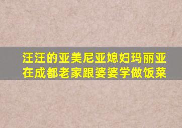 汪汪的亚美尼亚媳妇玛丽亚在成都老家跟婆婆学做饭菜