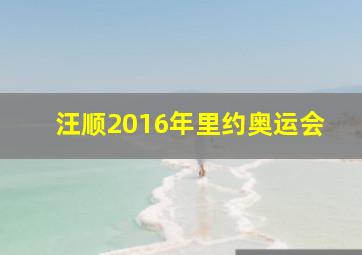 汪顺2016年里约奥运会